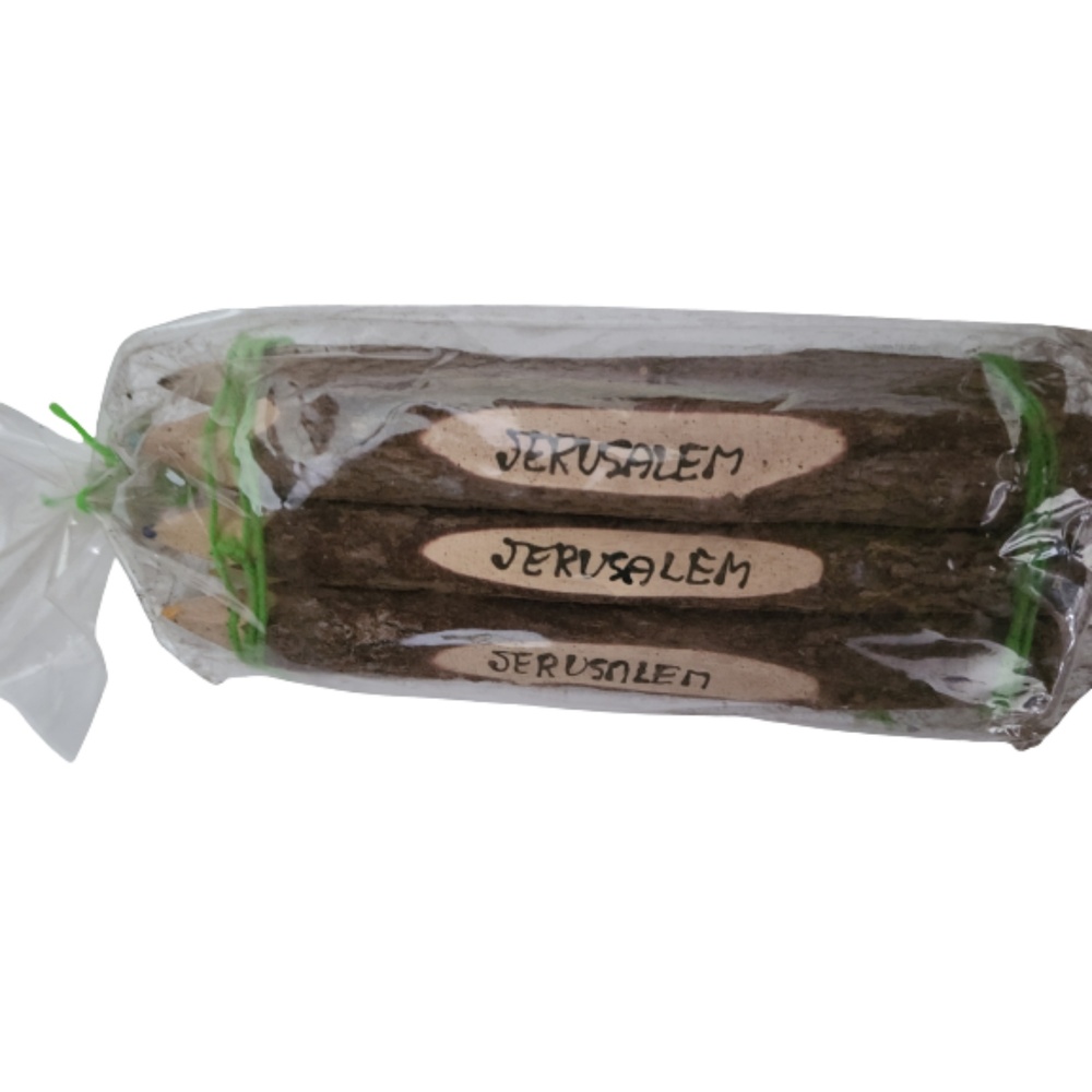 Set of 10 Souvenir Pencils Jerusalem Israel 6.75" Engraved Thick Wooden